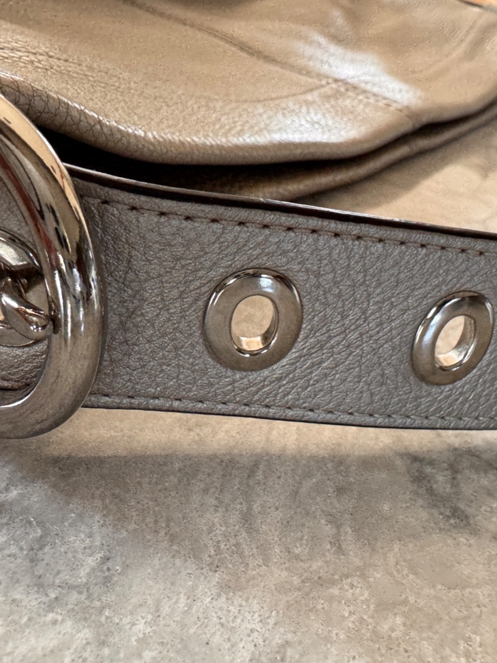 COACH F15064 Metallic Taupe Pebbled Leather Convertible Hobo Crossbody Bag - Picture 5 of 5